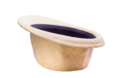 straw hat isolate on white backgroundの写真素材