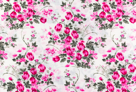 Retro tapestry textile pattern with floral ornament useful as backgroundの写真素材