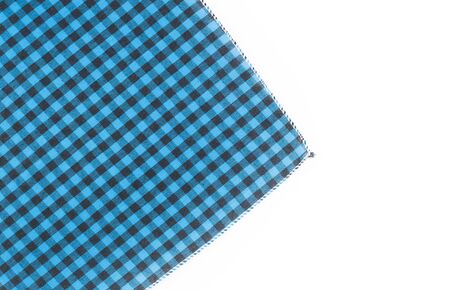 Blue and black plaid textile fabric background.の写真素材