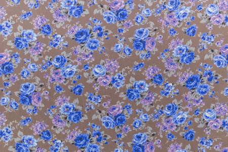 Seamless Flower pattern on fabric as background textureの写真素材