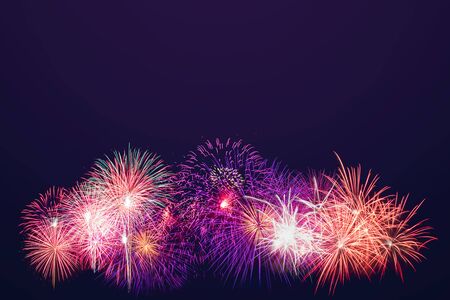 Brightly Colorful Fireworks backgroundの写真素材