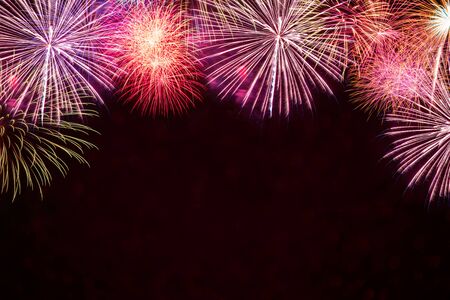 Brightly Colorful Fireworks backgroundの写真素材