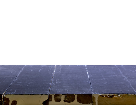 Empty wooden deck table background. Ready for product display montage