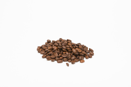 Seed of coffee on white backgroundの写真素材