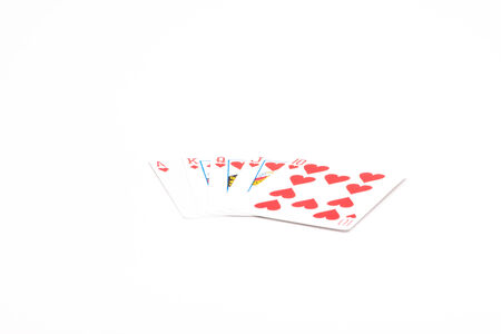 Color Poker cards isolated on white background