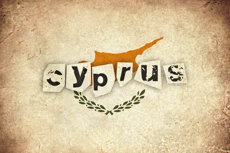 Cyprus grunge flag background illustration of european country with textの写真素材
