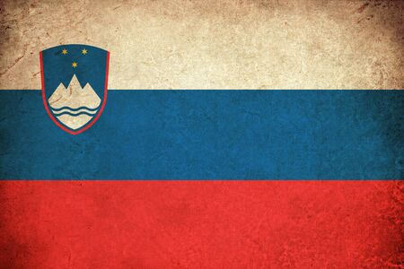 Slovenia grunge flag background illustration of european countryの写真素材