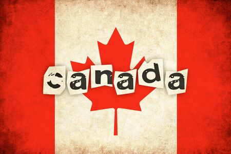 Canada grunge background illustration of country with textの写真素材
