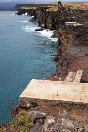 Abrupt cliffs erode into the Pacific Oceanの写真素材