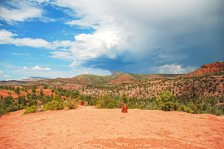 Beautiful view of the red rock formations in Sedona, Arizona.の写真素材