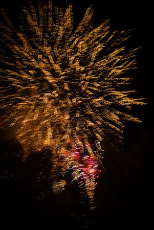 Colorful fireworks on the black sky background. Colorful fireworks.の写真素材