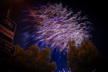 Colorful fireworks in the night sky. Fireworks in the night sky.の写真素材
