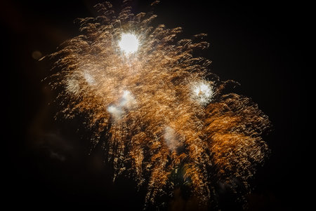 Beautiful Fireworks display for celebrate new year and merry christmasの写真素材