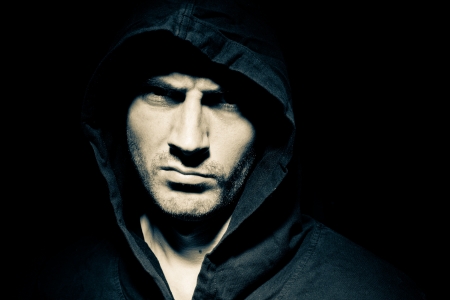 Portrait of a male model in the dark