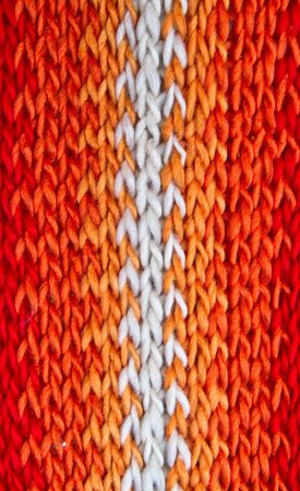 Wool scarf orange texture up close