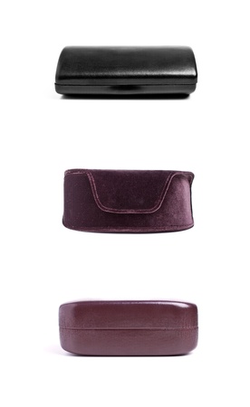 Sunglasses cases over white background