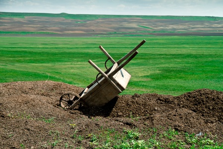 Barrow on a pile of dirt