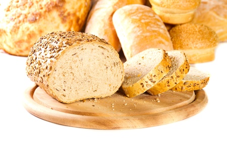 Loaf of bread on a wooden board