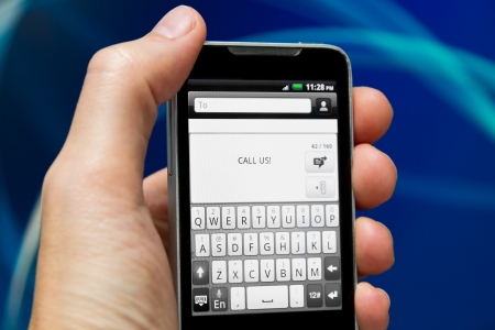 Message on a smartphone's displayの写真素材