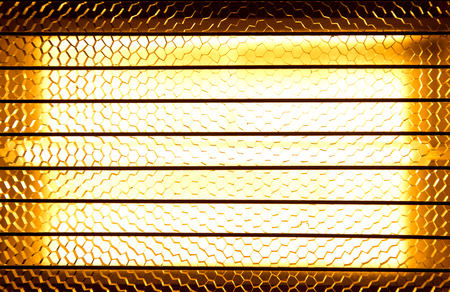 Close up of a halogen or Infrared heater lamps