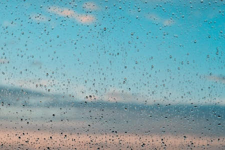 Water drops on the window after a stormの写真素材