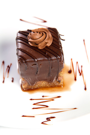 Chocolatecake on a plateの写真素材