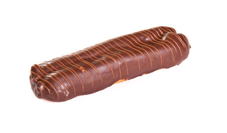 Chocolate roll isolated on white