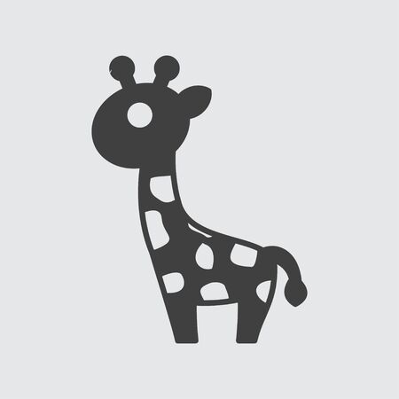 Giraffe icon illustration isolated vector sign symbolのイラスト素材
