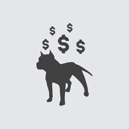 Dog fighting bet icon illustration isolated vector sign symbolのイラスト素材