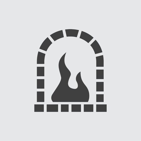 Fireplace icon illustration isolated vector sign symbolのイラスト素材