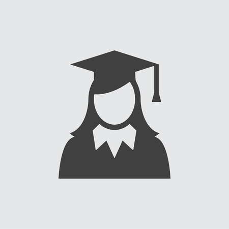 Graduate woman icon illustration isolated vector sign symbolのイラスト素材
