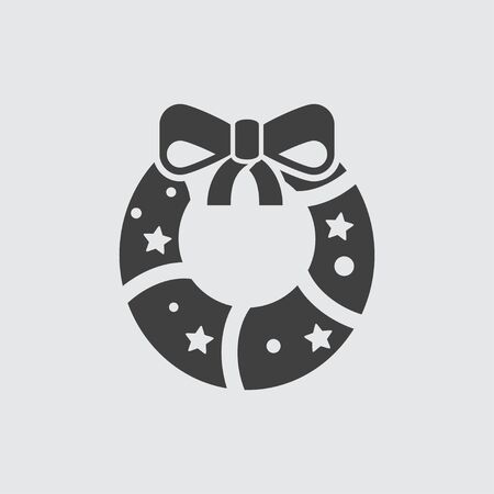 Wreath icon illustration isolated vector sign symbolのイラスト素材