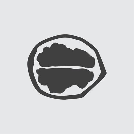 Walnut icon illustration isolated vector sign symbolのイラスト素材