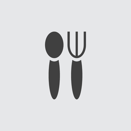 Fork and spoon icon illustration isolated vectorのイラスト素材