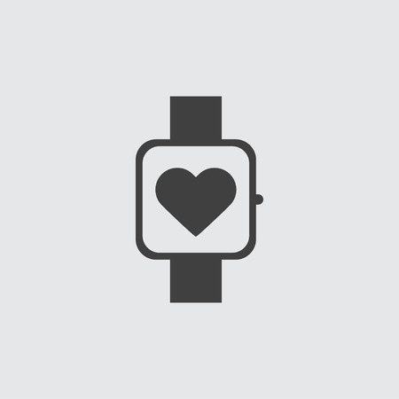Smart watch with heart sign icon illustration isolated vectorのイラスト素材