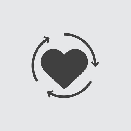 Heart reload icon illustration isolated vectorのイラスト素材