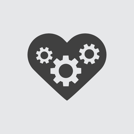 Gear in heart icon illustration isolated vector sign symbolのイラスト素材