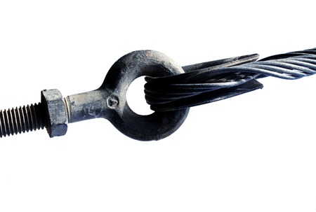 strong metal wire bond on white backgroundの写真素材