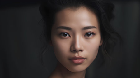 Portrait of beautiful young asian woman with clean fresh skin.の素材