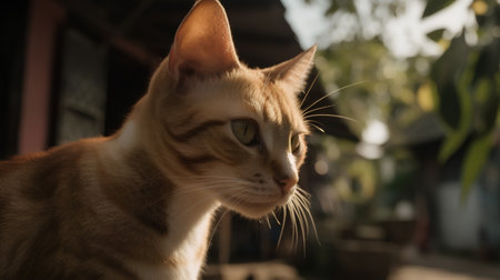 Thai cat in the garden, Thailand. Selective focus.の素材