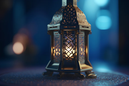 Lantern on a dark background. Ramadan Kareem concept.の素材