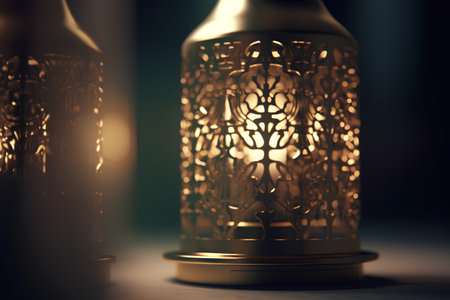 Ramadan Kareem background. Arabic lanterns. Selective focus.の素材