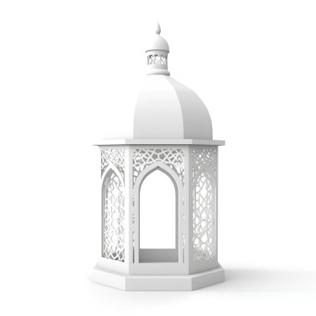 Arabic lantern isolated on a white background. 3d rendering.の素材