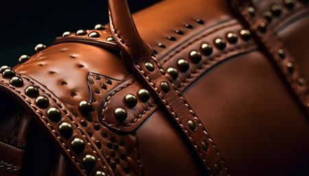 Detail of a brown leather man's shoes. Shallow DOF.の素材