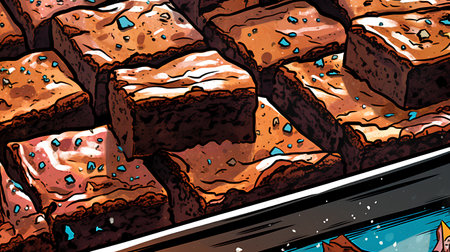 Hand drawn vector illustration of a row of chocolate bars in a supermarket.の素材