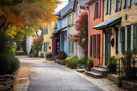 Colorful houses in the old town of Quebec, Canada. Autumn season.の素材