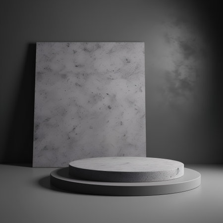 Abstract 3d rendering of empty podium for product presentation. Mock up.の素材