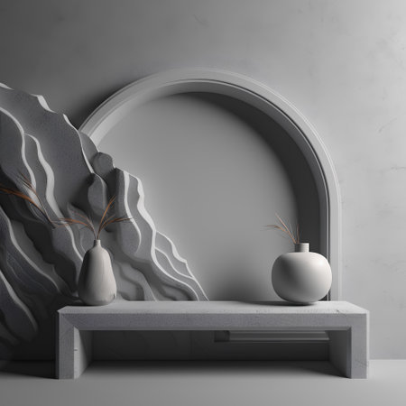 Minimalist interior design, 3d render, wall mockupの素材