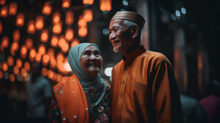 muslim couple in the city of Kuala Lumpur in Malaysia in East Asiaの素材