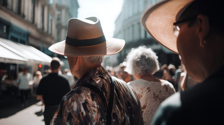 People gather outside Gucci fashion show building for Milan Women's Fashion Week in Milan.の素材
